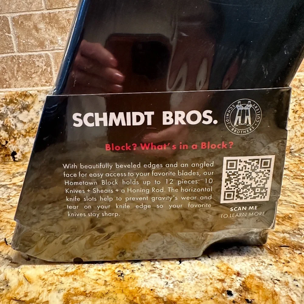 Schmidt Bros 12 Slot Hometown Knife Block Ebony Finish New Sealed